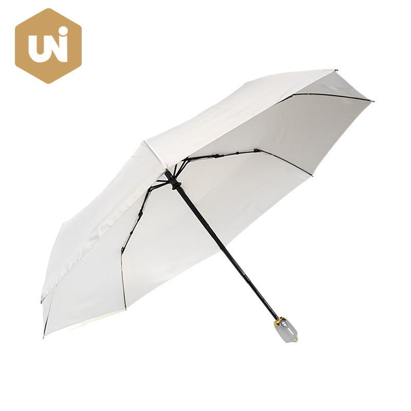 White Folding Auto Open And Auto Close Umbrella